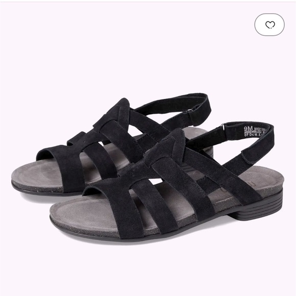 Munro Corine Sandals in black leather suede - Picture 1 of 15